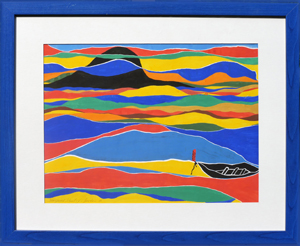 Festgebunden und verlassen - Kasein auf Papier - 50 x 40cm